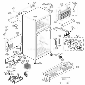 Case Parts Diagram and Parts List for LTCS24223S ASTCNA4 LG Refrigerator
