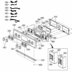 Controller Parts Diagram and Parts List for LSWD307ST AS6LSTD LG Wall Oven