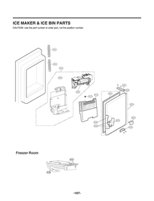 Ice Maker And Ice Bin Parts Diagram and Parts List for GR-X228NSSM ASTCNA2 LG Refrigerator