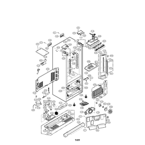 Case Diagram and Parts List for LMC25780SW 00 LG Refrigerator