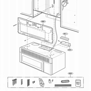 Installation Parts Diagram and Parts List for JVM1542BF CBKEGEU LG Wall Oven