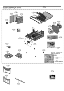 Base Assembly, Cabinet Diagram and Parts List for WKHC252HBA ABLEEUS LG Washer Dryer Combo