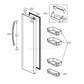 Dispencer Part Diagram and Parts List for LSXC22336S ASTCNA0 LG Refrigerator