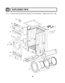 Control Panel And Cabinet And Cabinet Cover Assembly Diagram and Parts List for RN1870AH4 ASSEELC LG Dryer