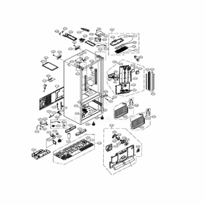 Case Parts Diagram and Parts List for LFXC24726D ASBCNA1 LG Refrigerator