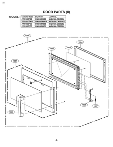 Door Parts Diagram and Parts List for JVM3160DFBB CBKEGEU LG Microwave Oven Combo