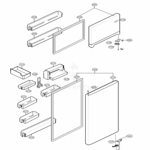 Door Parts Diagram and Parts List for 69913 ASTCSER LG Refrigerator