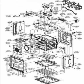 Upper Cavity Parts 1 Diagram and Parts List for LWD3063BD AB2LLGA LG Wall Oven