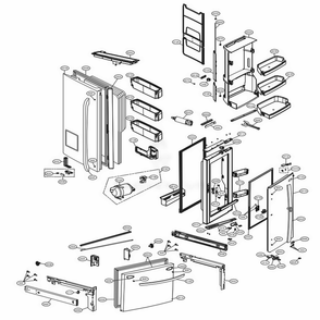 Door Parts Diagram and Parts List for LFXS30766S ASTCNA0 LG Refrigerator