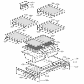 Refrigerator Parts Diagram and Parts List for 77193 ASTCSER LG Refrigerator