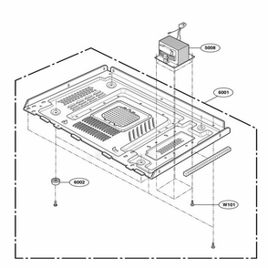 Base Plate Parts Diagram and Parts List for 64289 AB1ESEA LG Wall Oven