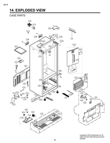 Case Parts Diagram and Parts List for GM-B258NKNM ASBCNA0 LG Refrigerator