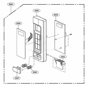Control Panel Parts Diagram and Parts List for LCS1413SW CWHEBBY LG Wall Oven