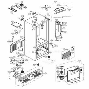 Case Parts Diagram and Parts List for LFDS22520S ASTCNA0 LG Refrigerator