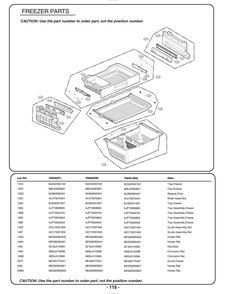 Freezer Parts Diagram and Parts List for GR-L268LQUM ASWCSE0 LG Refrigerator