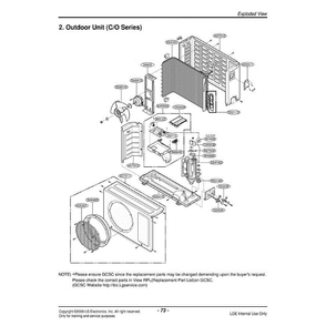 Section Diagram and Parts List for LAU091CNP ANCAEUS LG Air Conditioner