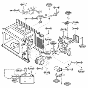 Interior Parts Diagram and Parts List for MH667Y ASLQRUS LG Range