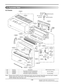 Diagram 1 Diagram and Parts List for ARNU053SJA4 AMBBLUS LG Air Conditioner