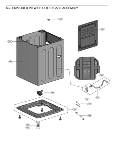 Outer Case Assembly Diagram and Parts List for WT8400CB AEBETUS LG Washer