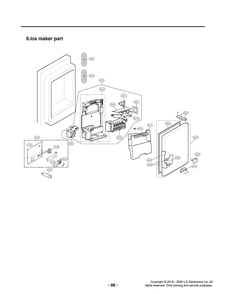 Ice Maker Part Diagram and Parts List for GR-X30FGNGM AGRCNA0 LG Refrigerator
