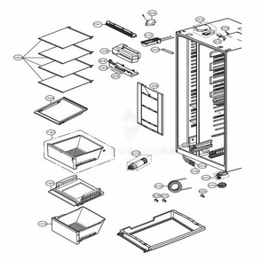 Refrigerator Compartment Diagram and Parts List for LSXC22486D ASBCNA0 LG Refrigerator