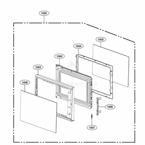Door Parts Diagram and Parts List for LCS1013SW CWHEBBY LG Range
