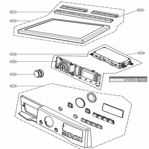 Control Panel And Plate Assembly Diagram and Parts List for DLEX4270V ASSEEUS LG Dryer