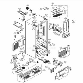Case Parts Diagram and Parts List for 73133 ASTCSE2 LG Refrigerator