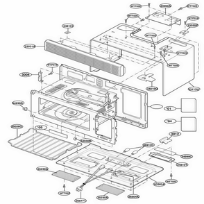 Oven Cavity Parts Diagram and Parts List for MH7135XEB0 BKEWRP LG Range