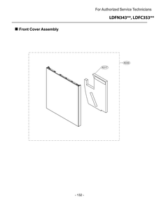 Front Cover Assembly Diagram and Parts List for LDFC353LS ASSEEUS LG Dishwasher