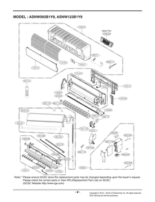 Diagram 1 Diagram and Parts List for ASNW123B1Y9 AWHBEUS LG Air Conditioner