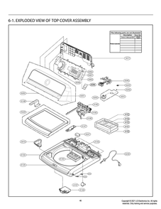 Top Cover Assembly Diagram and Parts List for T1789EFHB5 ASSETUS LG Washer