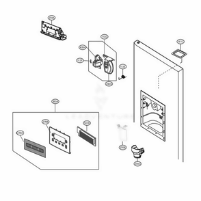 Dispenser Parts Diagram and Parts List for LSXS22423S ASTCNA0 LG Refrigerator