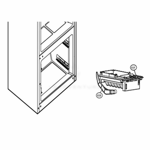 Ice Maker And Ice Bin Parts Diagram and Parts List for 74019 AWBCSE2 LG Refrigerator