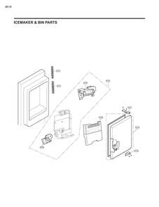 Ice Maker And Bin Parts Diagram and Parts List for GM-L258NSXM ASTCSE0 LG Refrigerator