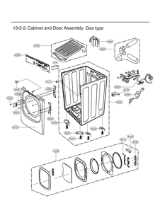 Cabinet And Door Assembly Diagram and Parts List for RN13B2HS ABSEEUS LG Dryer