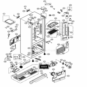 Case Parts Diagram and Parts List for LFX25973SB AWBCNA3 LG Refrigerator