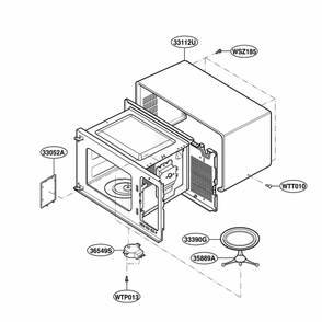 Oven Cavity Parts Diagram and Parts List for MA1011W01 CW3EBBY LG Range