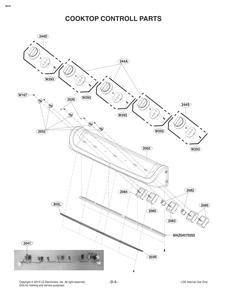 Cooktop Controll Parts Diagram and Parts List for FE1753LS ASTLLGA LG Range