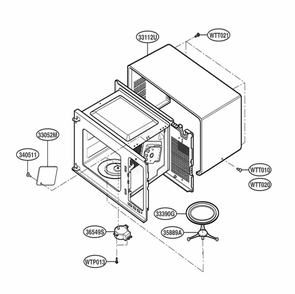 Oven Cavity Parts Diagram and Parts List for 89039 ABKESEC LG Range