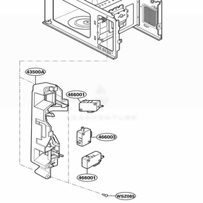 Latch Board Parts Diagram and Parts List for MA1152W CWHEBBY LG Wall Oven