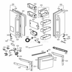 Door Parts Diagram and Parts List for 71036 ATICSE0 LG Refrigerator