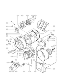 Drum & Tub Diagram and Parts List for WM2497HWM  LG Washer