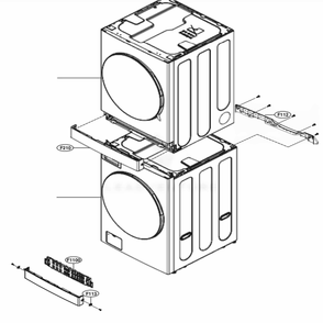 Full Assembly - Washer And Dryer Diagram and Parts List for WKEX200HBA ABLEEUS LG Washer Dryer Combo