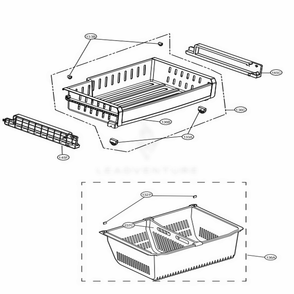 Freezer Parts Diagram and Parts List for LFX25974SB AWBCNA4 LG Refrigerator