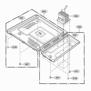 Base Plate Parts Diagram and Parts List for 66462 CWHESEA LG Range
