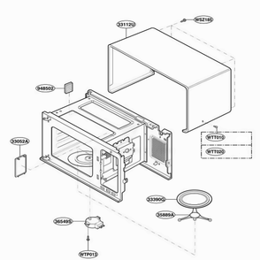 Oven Cavity Parts Diagram and Parts List for MA825B KBKEGSE LG Wall Oven