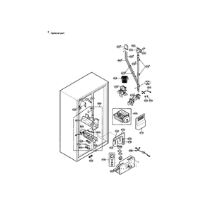 Ice And Water Diagram and Parts List for LRSPC2041T  LG Refrigerator