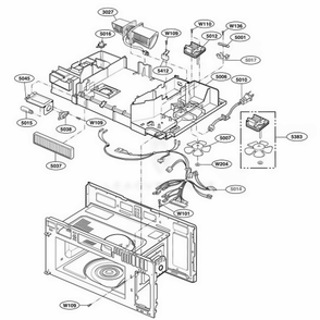 Interior Parts 2 Diagram and Parts List for MMV4205AAW AWHEMTG LG Wall Oven