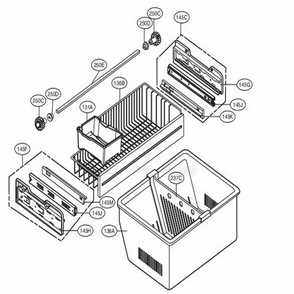 Freezer Parts Diagram and Parts List for 71602 ASWCSE3 LG Refrigerator